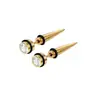 Aretes de botón de cono puntiagudo de acero inoxidable de titanio de moda para niños aretes de diamante de acero de titanio aretes de botón de hueso