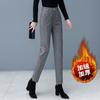 Calças Casuais de Lã Calças Tubo Fumaça Femininas Forradas com Lã Espessas Outono e Inverno Novas Calças Skinny Slim-fit Emagrecedoras Calças Femininas Cintura Alta Combina com Tudo