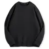 Nuevo suéter de forro polar para hombre, color gris oscuro, cálido, resistente a las manchas, con forro de forro polar, terciopelo suave, holgado, versátil, cuello redondo, para el trabajo