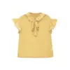 Roupas Femininas de Verão Novas Transfronteiriças, Estilo Europeu e Americano, Moderno e Versátil, Blusa Top de Manga Curta com Bolinhas e Laço