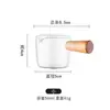 Taza de Espresso Vidrio Mini Asa con Asa Jarra Pequeña de Leche Cafetera de Leche Asa de Madera Jarra de Leche Taza Medidora Jarra para Verter Leche
