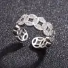 Anillo Abierto de Moneda Hueca con Circonita para Mujer 2025 Nuevo Estilo Popular Lujo Ligero Gama Alta Anillo para Dedo Índice Anillo para Dedo del Pie