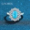Tiktok live tesoro colorido plata de ley 925 azul marino collar de tres piezas anillo pendientes incrustados diamante de alto carbono conjunto