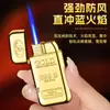 Encendedor Recto Dorado Rico y Moderno Forma de Barra de Oro Cuerpo Metálico Pequeño y Portátil Divertido Genial Encendedor de Cigarrillos Venta al por Mayor