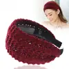 Diadema de ala ancha al por mayor transfronteriza versión coreana para otoño e invierno clip de pelo de lana popular en línea diadema de punto elegante horquilla joya diadema