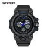 Reloj Electrónico de Moda Transfronterizo Sanda para Hombre Resistente al Agua Luminoso Despertador Multifuncional Reloj Deportivo para Hombre en stock Suministro Directo