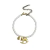 Zirconio Cobre Moneda Caballo Perla Pulsera Collar Lujo Ligero Nicho Versátil Conjunto Nuevo Estilo Chino Año del Zodiaco Joyería Al por Mayor
