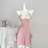 2026 Nuevo Encaje Sexy Seda de Hielo Ropa de Dormir Privada para Mujeres, Verano de Alta Gama Belleza Pura Deseo Espalda Descubierta Estilo Francés Delgado Camisón