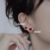 Brincos de tarraxa de prata pura s999 com cinábrio para mulheres novo moderno piercing diário de orelha temperamento de nicho piercing de orelha de alta qualidade unhas de cartilagem da orelha