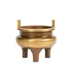 Incensário de Cobre Puro para Uso Doméstico, Base Suporte para Incenso para Oferecer Incenso, Suporte para Incenso para Oferecer Incenso a Buda, Incensário de Três Pés, Incensário Xuande Totalmente de Cobre