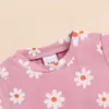 Conjunto de Verano Dulce para Niñas, Color Sólido, Manga Corta, Shorts, Transpirable y Cómodo, Suéter, Atuendo a Juego para Hermanas