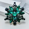 Nova Broche de Vidro de Cristal Estilo Moda Europeia e Americana, Broche de Strass em Liga, Alfinete de Acessórios para Roupas Pronto