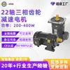 Redutor de engrenagem pequeno de 22 eixos motor pequeno de diamante de 200-400W motor de redução assíncrono trifásico horizontal vertical