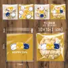 Bolsa de embalaje transparente autoadhesiva con diseño de copo de nieve de dibujos animados, bolsa para hornear, leche, azufaifa, galleta, caramelo, bolsa para pastel de luna