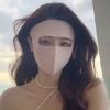 Facekini sin costuras de una pieza de seda de hielo con protección solar, máscara de protección solar de cara completa para mujer, protección UV para ciclismo de verano