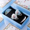 Par de Xícaras de Café Tendência Nacional Chinesa Conjunto Caixa de Presente Estilo Chinês Xícara de Casamento Xícara e Pires para Chá da Tarde de Casamento