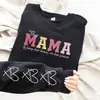 Sudadera Popular con Transferencia de Calor Personalizada para el Día de la Madre con Puños de Corazón para Mamá y Abuela, Estampada Personalizada