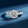 Nuevo Anillo de Plata S925 para Mujer, Anillo de Diamante Floral de Moissanita de un Quilate, Anillo de Boda de 0.50 Quilates, Tamaño Ajustable, Suministro para Transmisión en Vivo