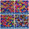 Suministro directo de fábrica de todo tipo de cuentas acrílicas de color real con letras digitales en inglés de 4*7 mm, serie de joyería con cuentas DIY