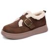 Zapatos Birkenstock de Suela Gruesa con Forro de Felpa para Mujer 2025 Invierno Nuevas Botas de Nieve Mocasines Cálidos Casuales Zapatos de Algodón para Uso en Exteriores Zapatos Peludos