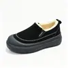 Los zapatos de algodón cálidos tipo mocasín más vendidos para hombre para otoño e invierno, con tejido de ante sintético, forro grueso de felpa y suelas planas antideslizantes, perfectos para condiciones de nieve.