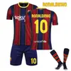 Camisetas de local y visitante del Barcelona 20-21, número 10 Messi, conjunto de uniforme deportivo de fútbol para niños, para hombre