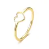 Anillo de Acero de Titanio con Forma de Corazón Calado, Venta Caliente Transfronteriza, Anillo de Nicho Femenino No Desvanecible para Pareja, Anillo de Acero Inoxidable