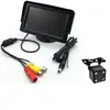 Cámara de reversa de visión trasera externa ajustable con 4 luces LED, pantalla HD para coche de 4.3 pulgadas plegable