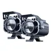 Farol para carro de bateria, moto, face de gato grande, holofote externo, integrado com luz alta e baixa, lente dupla brilhante, farol de pavimentação