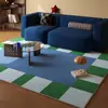 Tapete Resistente a Manchas e Fácil de Cuidar, Tapete de Laço Estilo Retro Luxo Leve Antiderrapante para Sala de Estar de Casa, Mesa de Centro, Tapete Resistente a Manchas e Desgaste