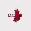 Pinza para el pelo de nuevo estilo color rojo granada con lazo de pedrería dulce para mujer, Pinza de pico de pato de moda para flequillo lateral, Fresca y dulce