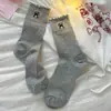 Calcetines de media pantorrilla para mujer, calcetines largos finos de malla transpirable para primavera y verano, calcetines con volantes bordados de lazo
