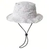 Sombrero de Pescador Rayado Plegado Artístico Estilo Japonés para Mujer, Nuevo Sombrero de Cubo de Algodón y Lino Delgado para Sol de Primavera y Verano, Personalizable