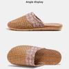 Pantuflas de Piso Retro de Ratán y Lino para Mujer Verano Interior Hogar Nuevo Estilo Antideslizantes Retro de Algodón y Lino