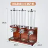 Dispensador de Granos con Tres Compartimentos, Base de Madera Maciza, Dispensador de Cereales para Buffet de Hotel, Tarro Giratorio, Contenedor Doble para Cereales