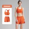 Conjunto Esportivo de Duas Peças Feminino Anti-Brilho de Secagem Rápida Shorts de Yoga Costas em I Sutiã Esportivo com Bojo Fixo à Prova de Choque