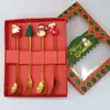 Conjunto de Talheres de Natal Transfronteiriço - Garfo e Colher de Aço Inoxidável, Papai Noel, Árvore, Colher de Sobremesa, Desenho Animado, Criativo
