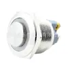 Interruptor de Botón Metálico de 22 mm Patas de Tornillo Auto-Enclavamiento Acero Inoxidable Interruptor de Encendido Arranque con Luz Redondo Impermeable