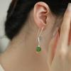 Pendientes de gancho para la oreja con forma de hoja y cuentas redondas de estilo nacional para mujer, pequeños, nuevos, de estilo chino, de moda, exquisitos, combinables con todo, de alta gama, de moda.
