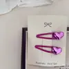 Nuevo Set Sencillo Brillante de Pinzas para Bebé con Forma de Corazón Pasador Pinza Lateral Pinza para Flequillo