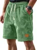 2026 Novos Shorts Casuais Respiráveis com Cordão para Homem, Xadrez Pequeno, Versáteis de Cinco Pontos com Etiqueta de Couro, para Vendas Transfronteiriças na Amazon