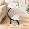 Mesa de centro de almacenamiento de escritorio moderna minimalista de doble capa, adecuada para apartamentos pequeños, balcones y como mesita de noche móvil