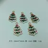 Pingentes de Natal em Desenho Animado, Acessórios de Joias em Liga Metálica com Esmalte Gotejado, Colares e Pulseiras DIY Feitos à Mão, Pingentes de Boneco de Neve e Floco de Neve Atacado