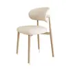 Mesa de Negociación y Sillas de una Pieza Empacadas Suavemente para Uso Doméstico, Arte de Hierro, Cuero Simple, Venta al por Mayor para Dormitorios, Silla de Estilo Italiano, Silla de Recepción con Respaldo, Silla de Comedor