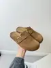 Mules de calçar estilo Birkenstock com sola retrô ultrassuave para mulheres, nova moda outono 2026, chinelos fechados da moda e despojados