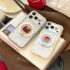 Estilo fofo suporte aplicável para capa de celular iphone18pm Apple 17 15 bordado xadrez urso pequeno 16 moldura colorida