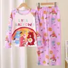 Amazon 2025 Novo Pijama Infantil Meninas Primavera e Outono Manga Longa Crianças Meninas Meninos Crianças Médias e Grandes Roupas de Casa de Outono
