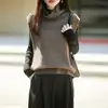 Chaleco de punto de cuello alto de lana pura transfronterizo para mujer, nueva colección otoño/invierno 2026, de cuello alto, sin mangas, estilo capa