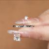 Anillo de Hielo Triturado S925 Plata de Ley Todo el Cuerpo Longlong Gold Mismo Venta en TikTok Redes Sociales Diseño de Nicho Parejas