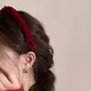 Faixa de Cabelo Esponja Estilo Vermelho de Ano Novo Topo Craniano Alto Faixa de Cabeça com Sensação de Alta Qualidade Novo Estilo Feminino Simples Todas as Combinações Acessórios de Cabelo para Sair